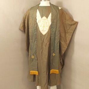 Ecclesiastical Vestment Chausable & Stole Liturgical Cape Robe Set Pastor Vintag